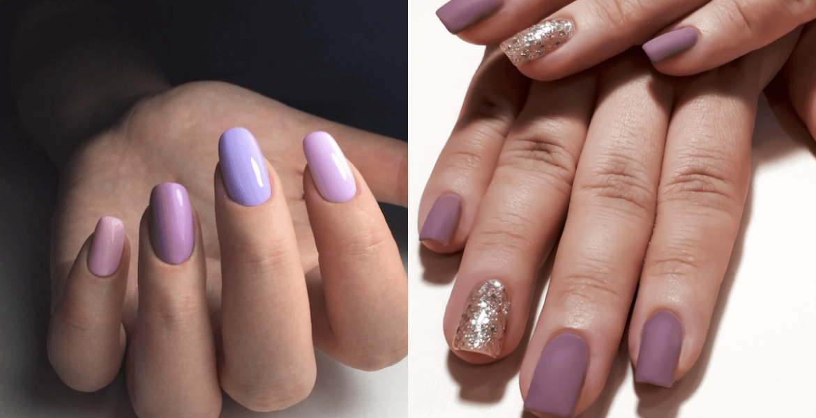 Female Hand With Light Purple Nail Design Stock Photo - Download Image Now  - Purple Nail Polish, Acrylic Painting, Artificial Nail - iStock