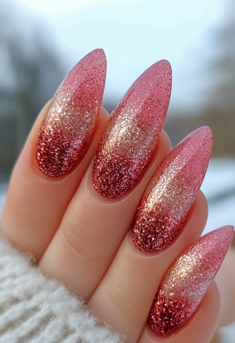Glittery Orange Ombre Nails | Fall Nail Color Ideas