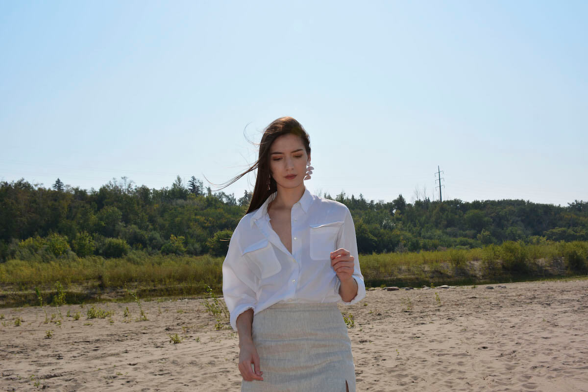 Photo of the Editor with long fine, dark hair